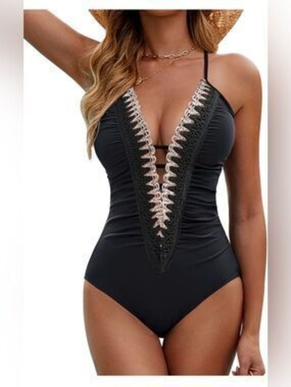 Women's Sexy One Piece Swimsuit Ruched Tummy Control Bathing Suit
